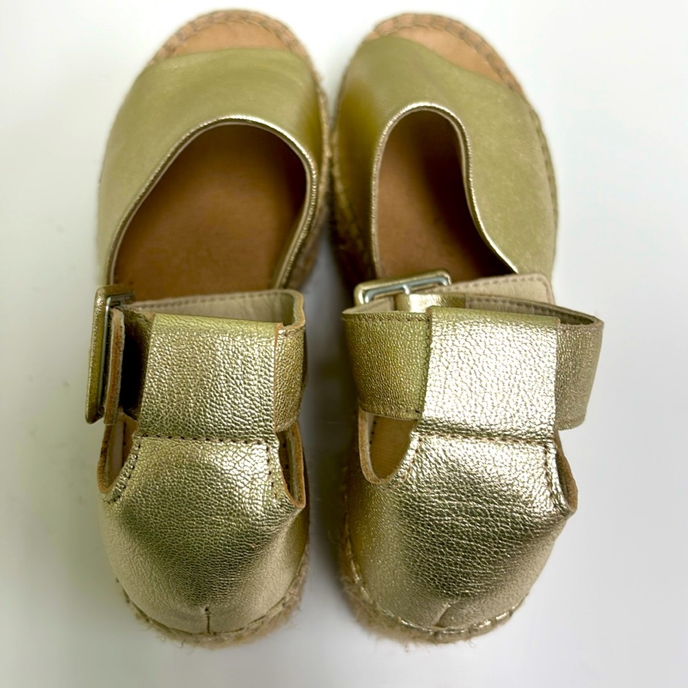 Free People Platform Espadrilles Size 6 Gold NWOB
